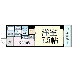1K 間取り図