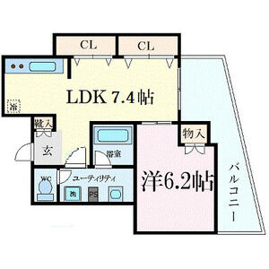 1LDK 間取り図