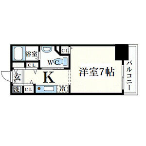 1K 間取り図