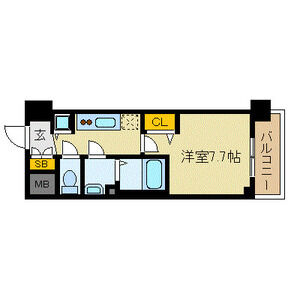 1K 間取り図