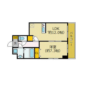 1LDK 間取り図