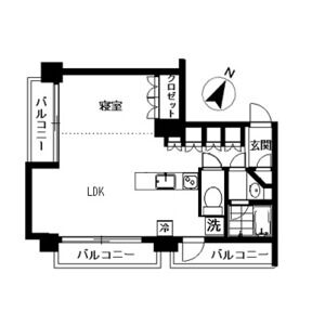 1LDK 間取り図