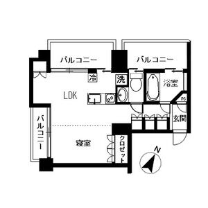 1LDK 間取り図