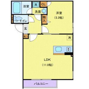 1LDK 間取り図