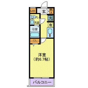 1K 間取り図