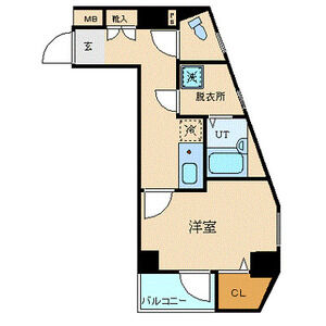 1K 間取り図