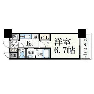 1K 間取り図