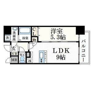 1LDK 間取り図