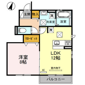 1LDK 間取り図