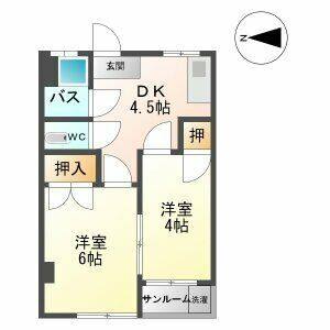 2DK 間取り図