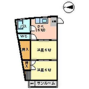 2DK 間取り図