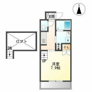 1K 間取り図