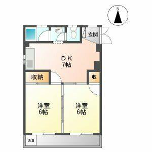 2DK 間取り図
