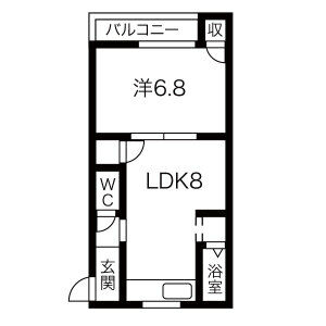 1LDK 間取り図