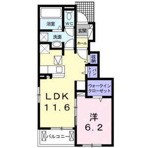1LDK 間取り図