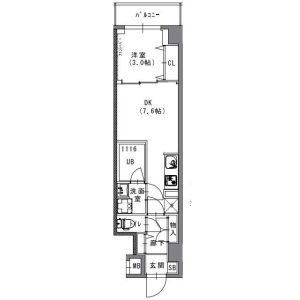 1DK 間取り図