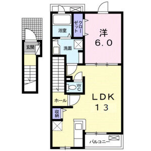 1LDK 間取り図
