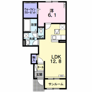 1LDK 間取り図