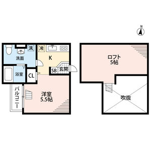 1K 間取り図