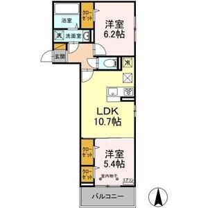 2LDK 間取り図