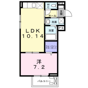 1LDK 間取り図
