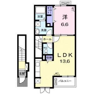 1LDK 間取り図