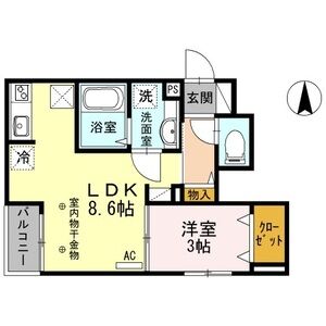 1LDK 間取り図