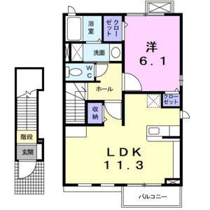 1LDK 間取り図