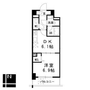 1DK 間取り図