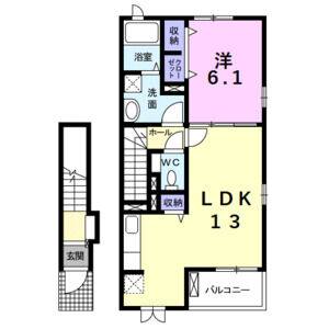 1LDK 間取り図