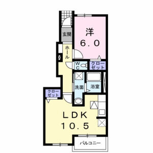 1LDK 間取り図