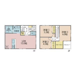 3LDK 間取り図