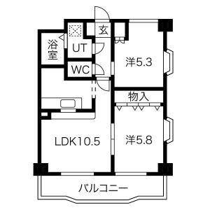 2LDK 間取り図