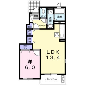1LDK 間取り図