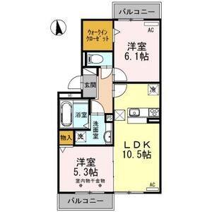 2LDK 間取り図