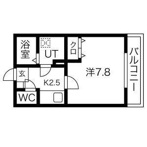 1K 間取り図