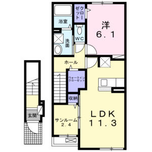 1LDK 間取り図