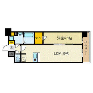 1LDK 間取り図