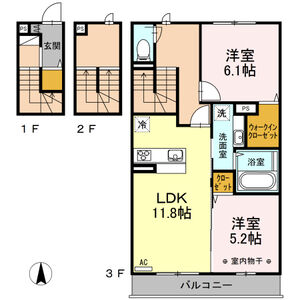 2LDK 間取り図