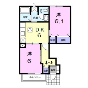 2DK 間取り図