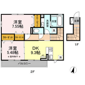 2DK 間取り図