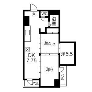 3DK 間取り図