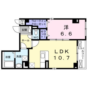 1LDK 間取り図