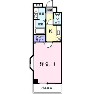 1K 間取り図