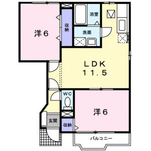 2LDK 間取り図