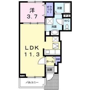 1LDK 間取り図