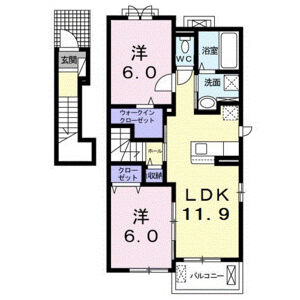2LDK 間取り図