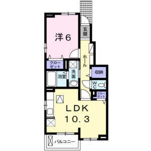 1LDK 間取り図