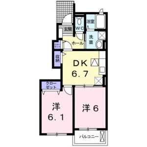 2DK 間取り図