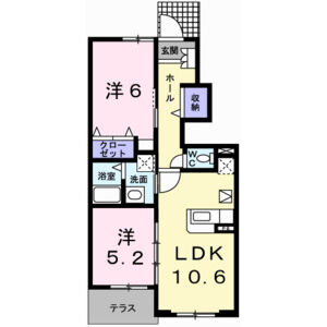 2LDK 間取り図